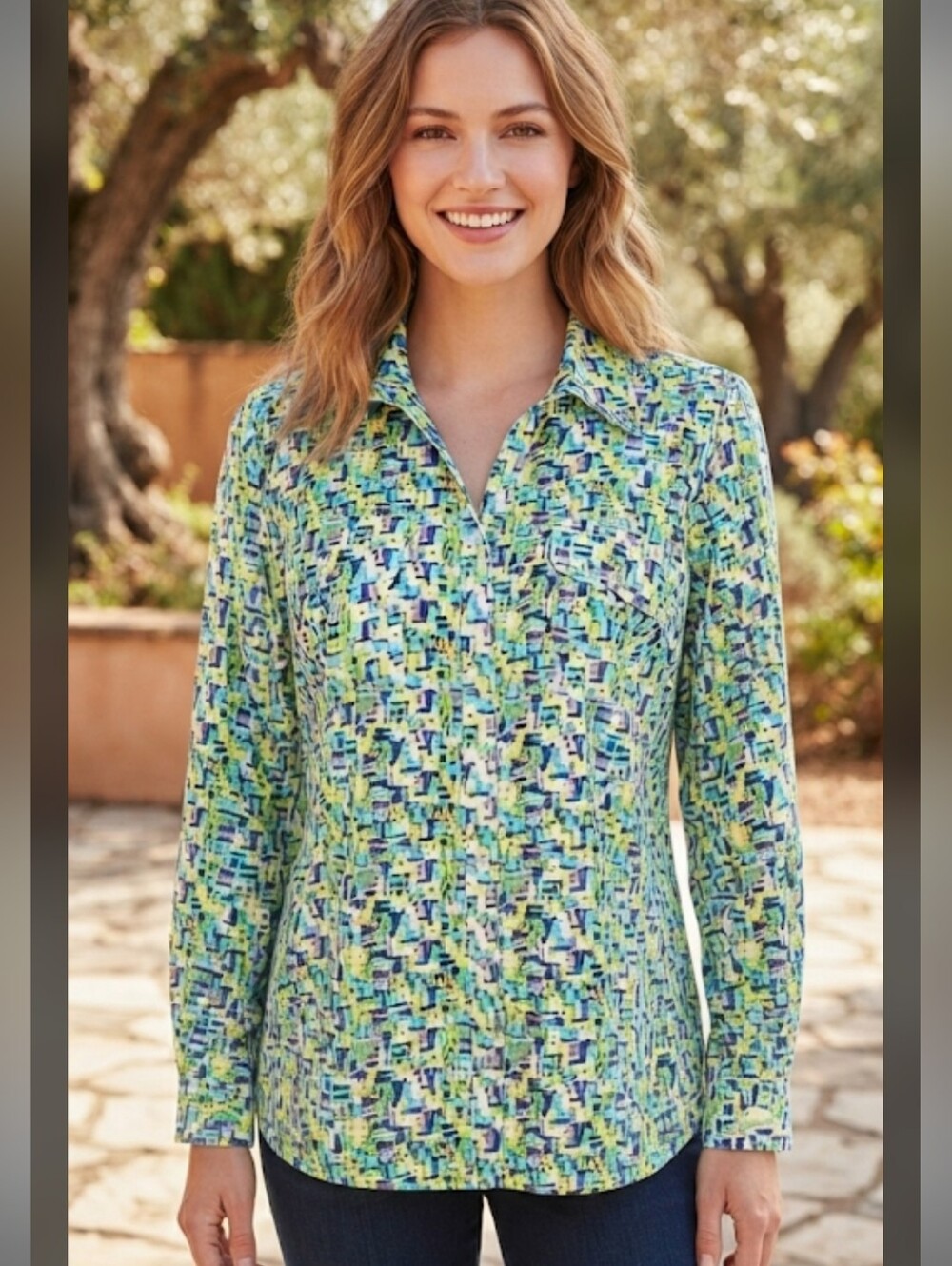 NOTATIONS LONG SLEEVE BLOUSE